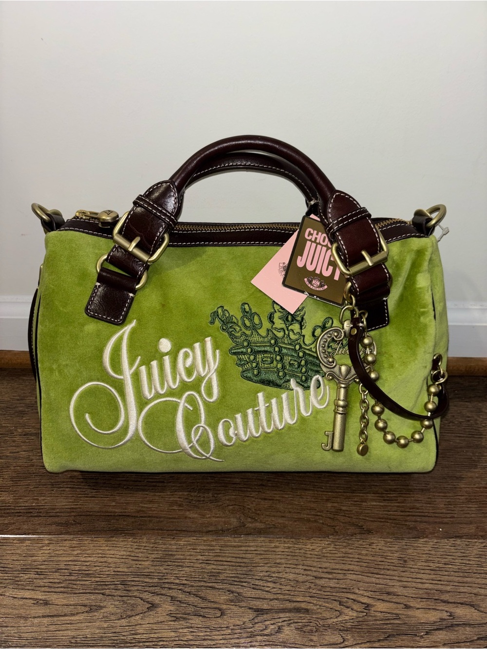 Y2K Vintage Juicy Couture Green Satchel Hand Bag